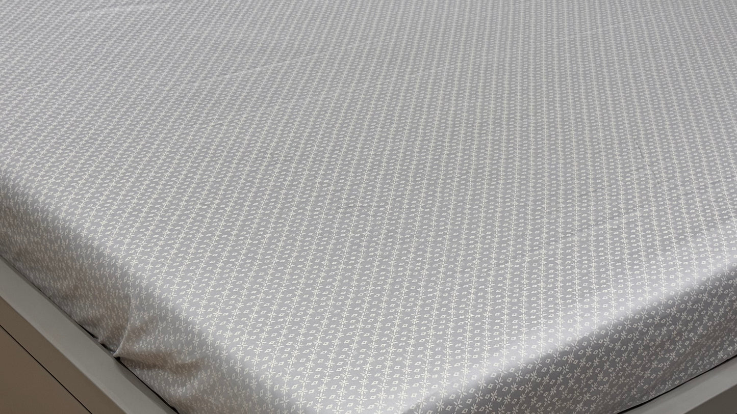 High Thread Count Grey Pure Cotton Satin Bedsheet