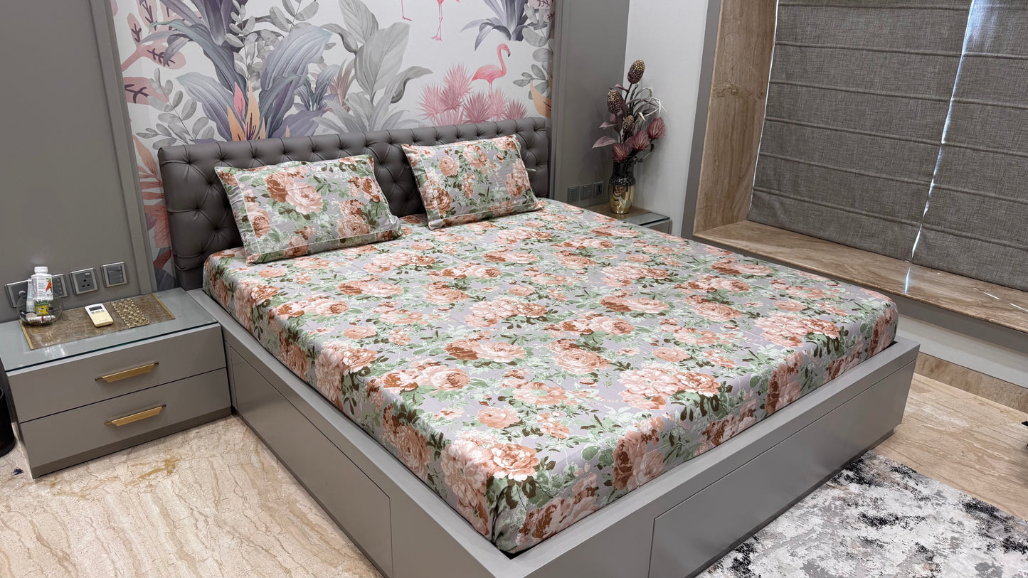 Multi Floral Cotton Print Breathable Bedsheet