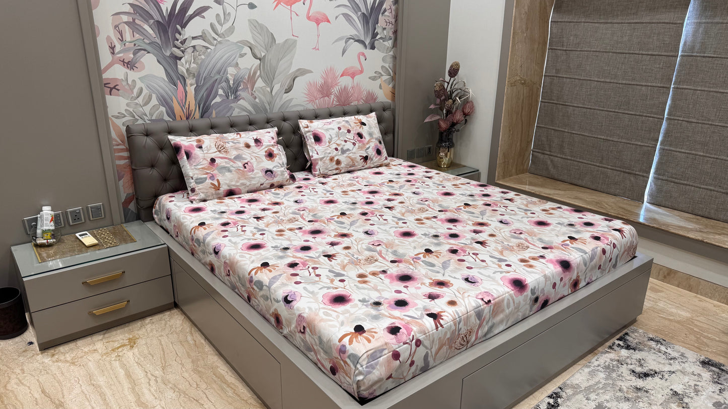 High Thread Count Pure Cotton Multicolour Style Bedsheet