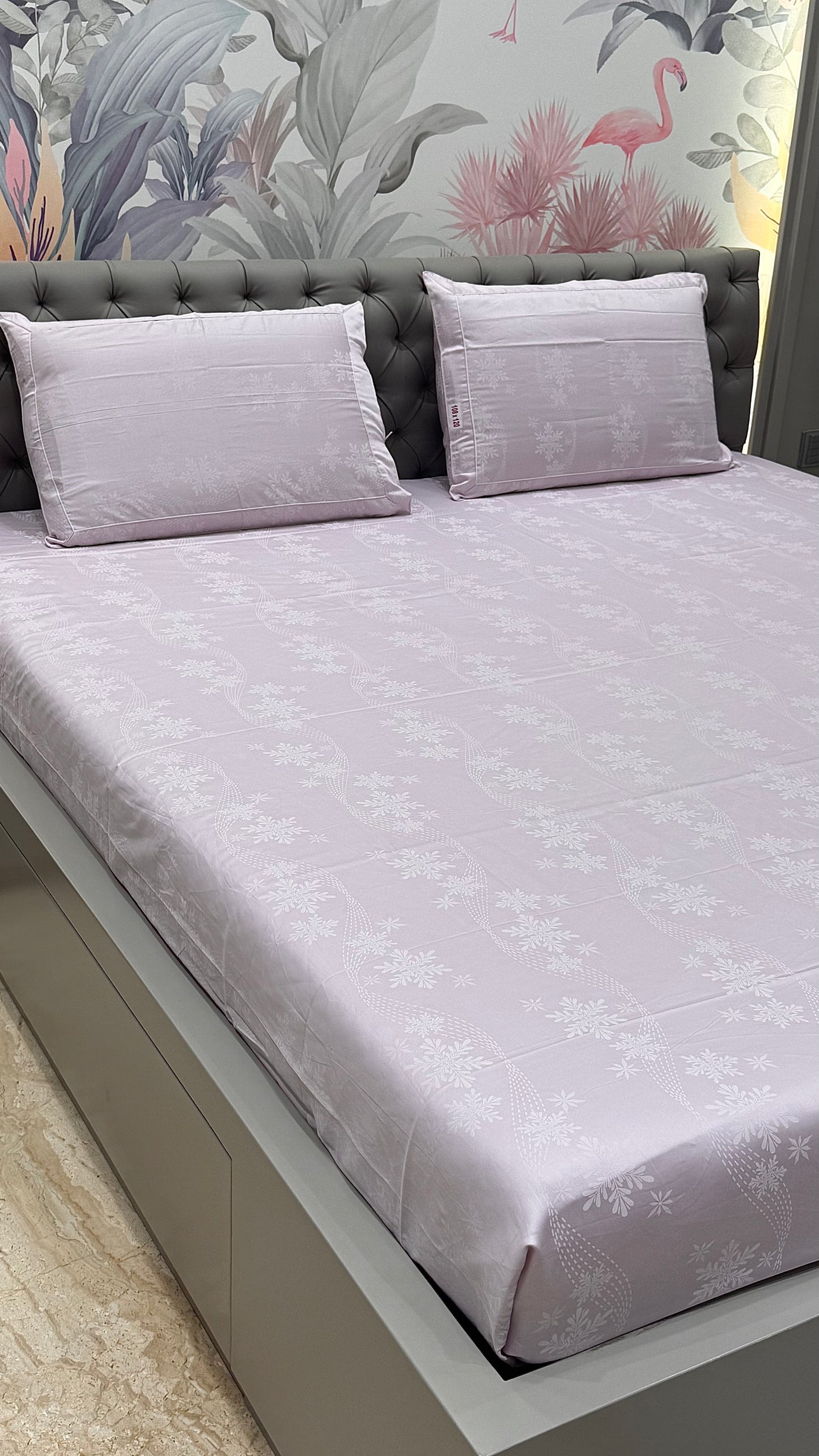 Premium 300TC Jacquard Floral Print Bedsheet