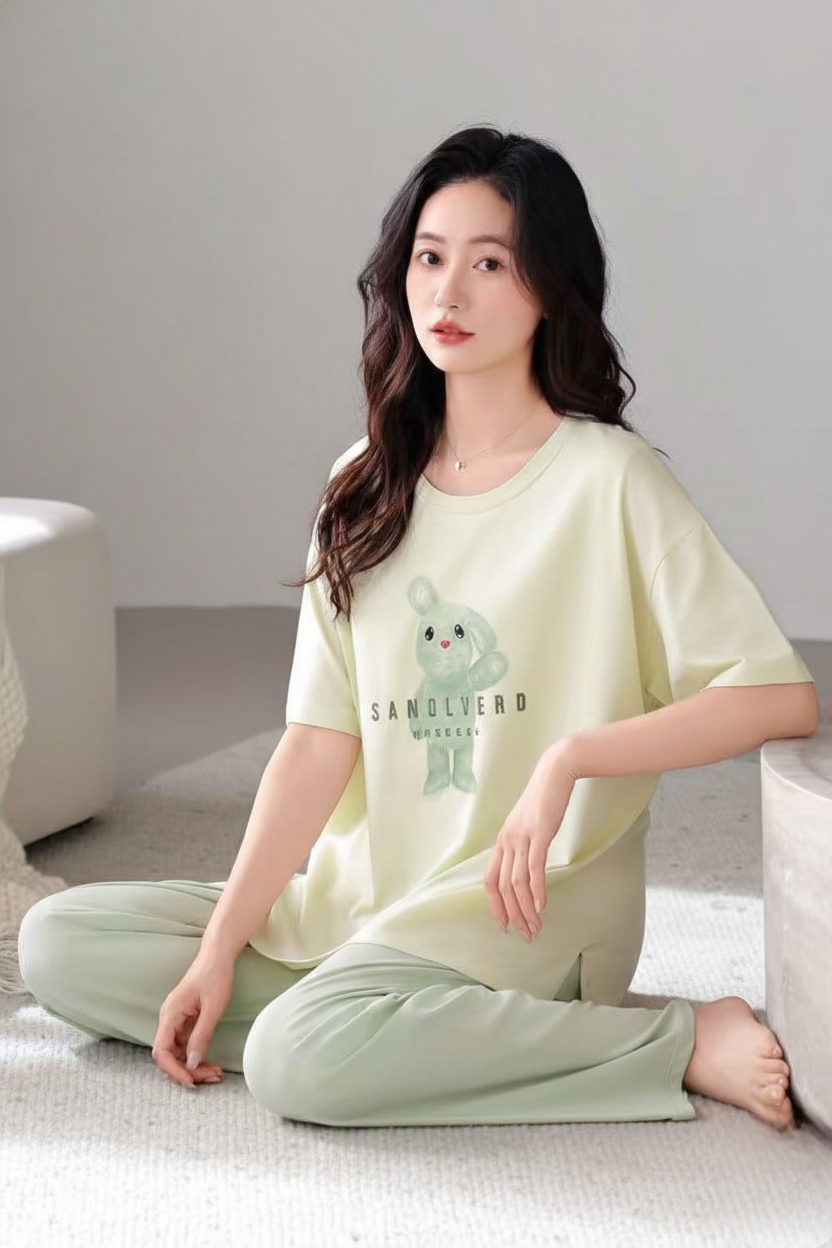 Yellow Colour Cotton Night Suit