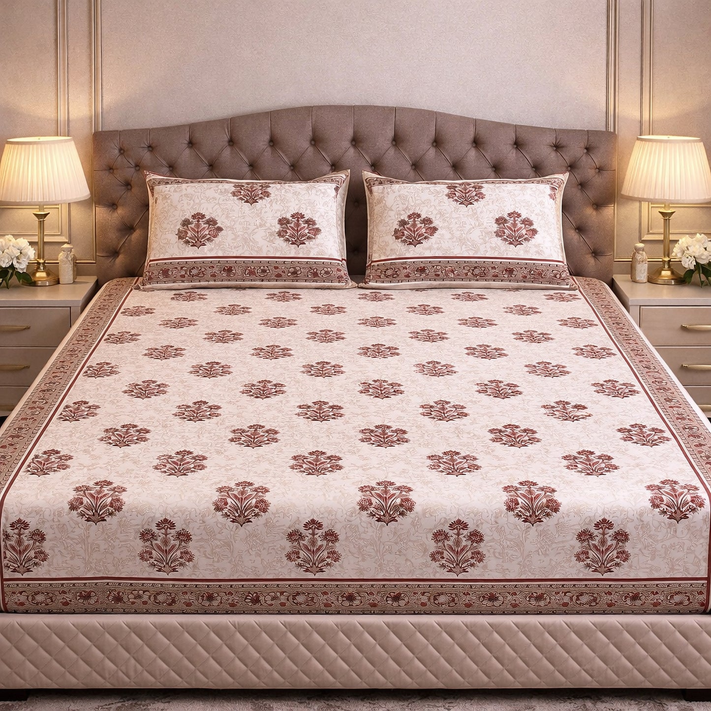 Pure Cotton Comfortable Jaipuri Print Bedsheet