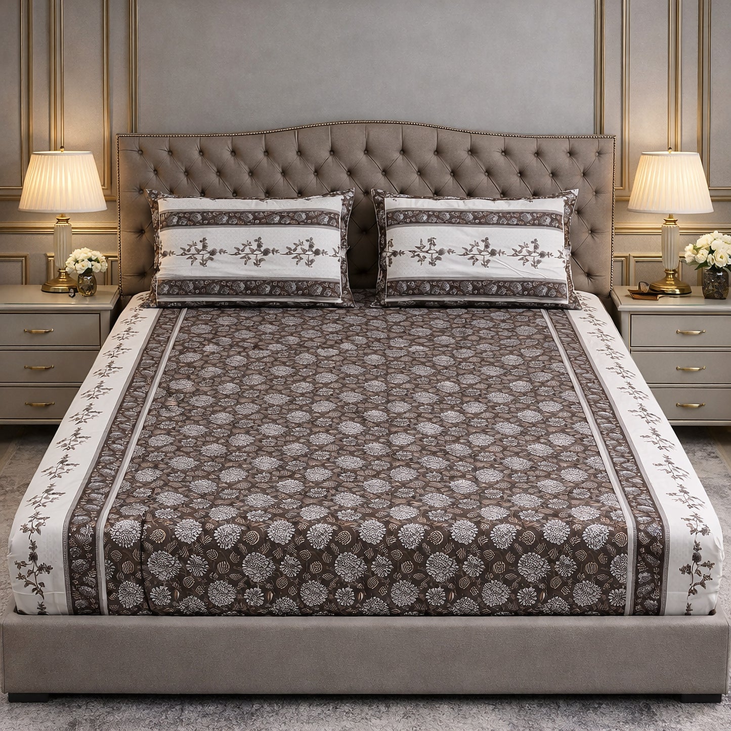 Breathable Cotton Jaipuri Print King Size Bedsheet