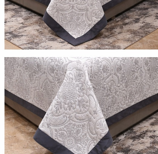 Grey Abstract Jacquard Pure Cotton Only Bedcover