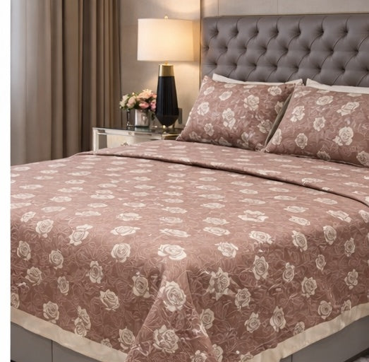 Cream Colour Rose Jacquard Pure Cotton Only Bedcover