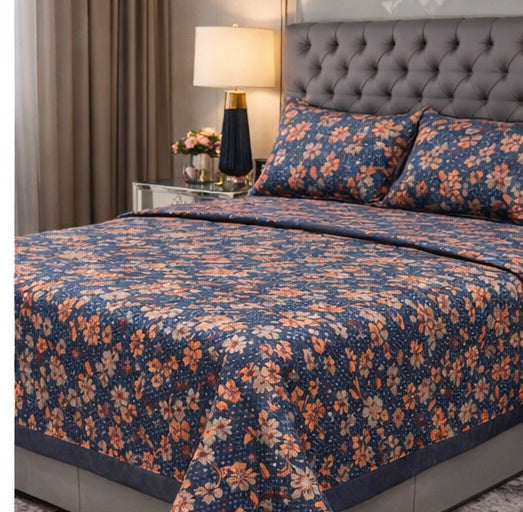 Floral Design Jacquard Pure Cotton Only Bedcover