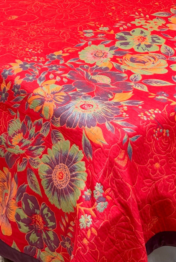 Rose Jacquard Pure Cotton Only Bedcover