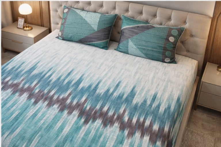 Geometrical Cotton Digital Print Bedsheet