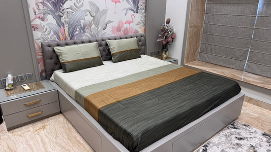 Designer Stripes Pure Cotton Bedsheet