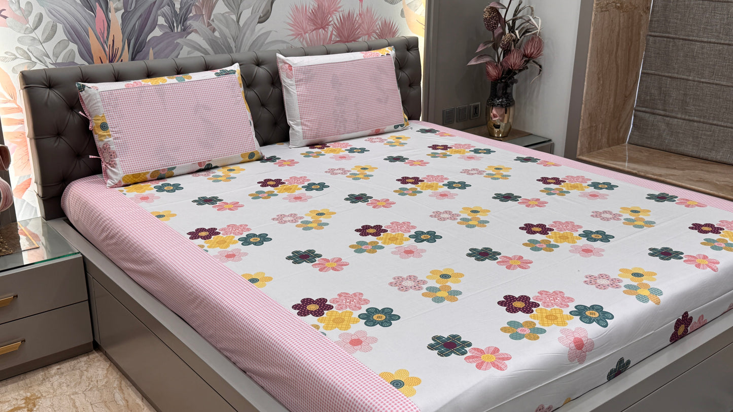 Imported Deluxe Cotton Floral Print Bedsheet