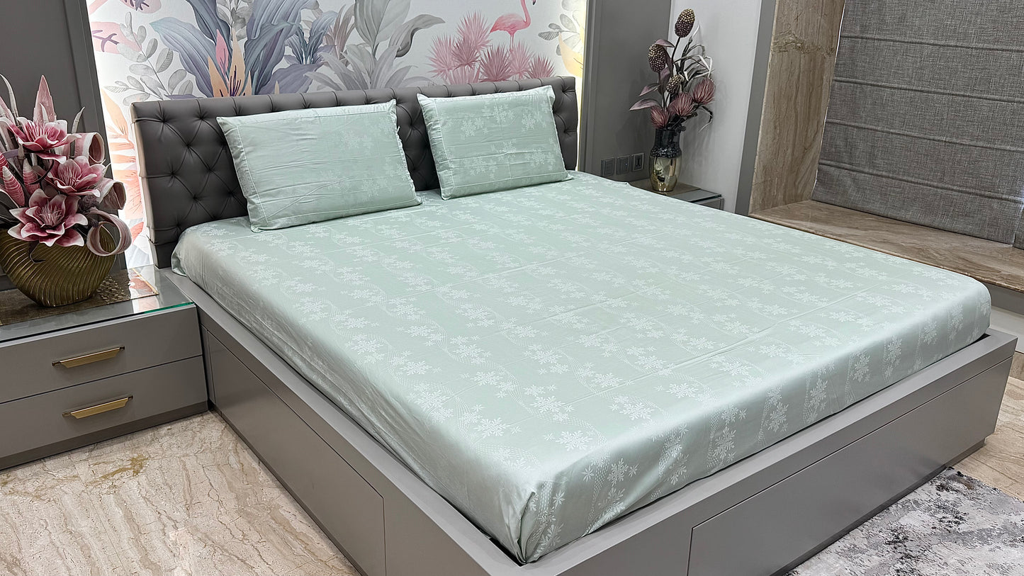Premium 300TC Jacquard Floral Print Bedsheet