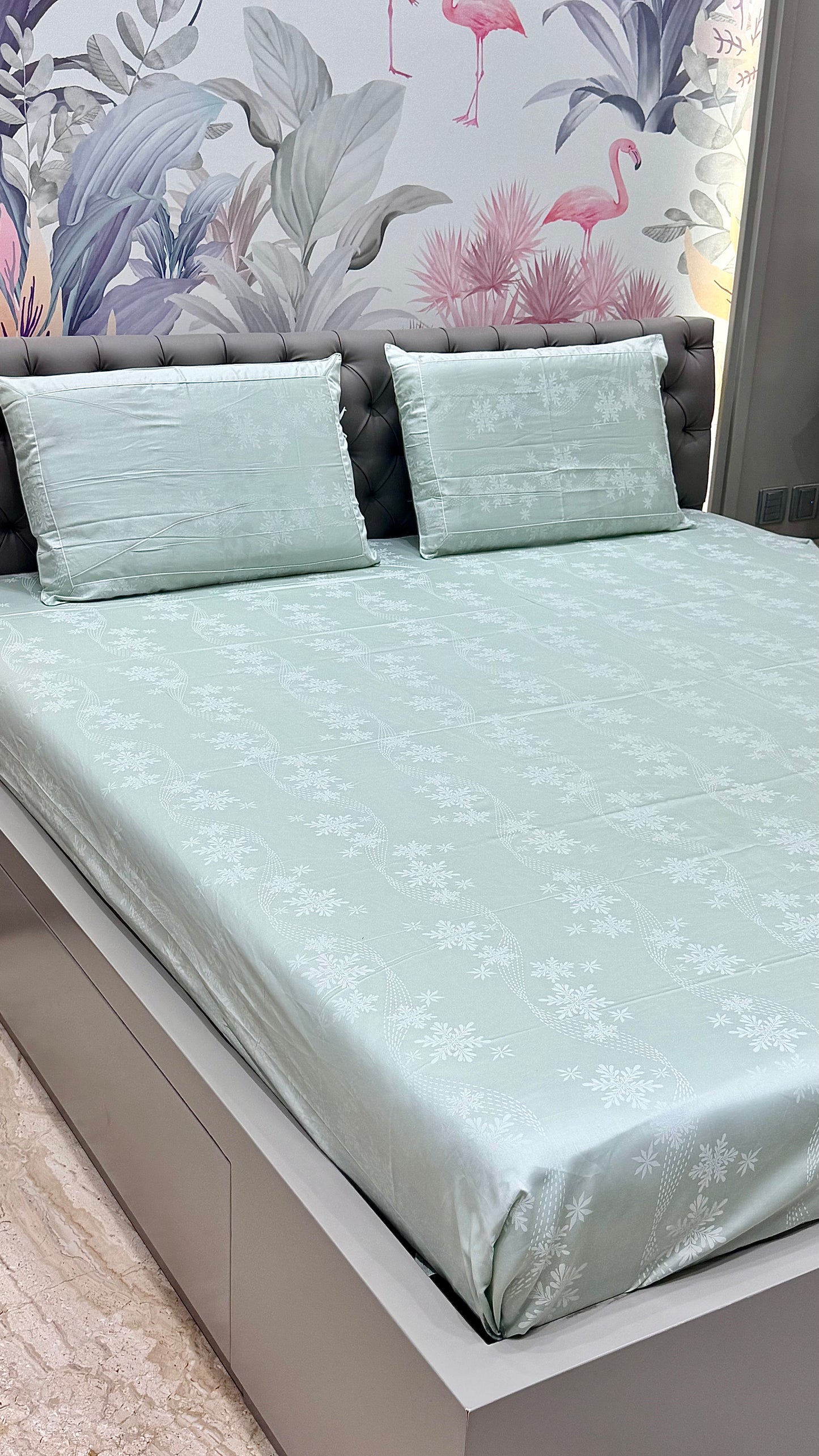 Premium 300TC Jacquard Floral Print Bedsheet