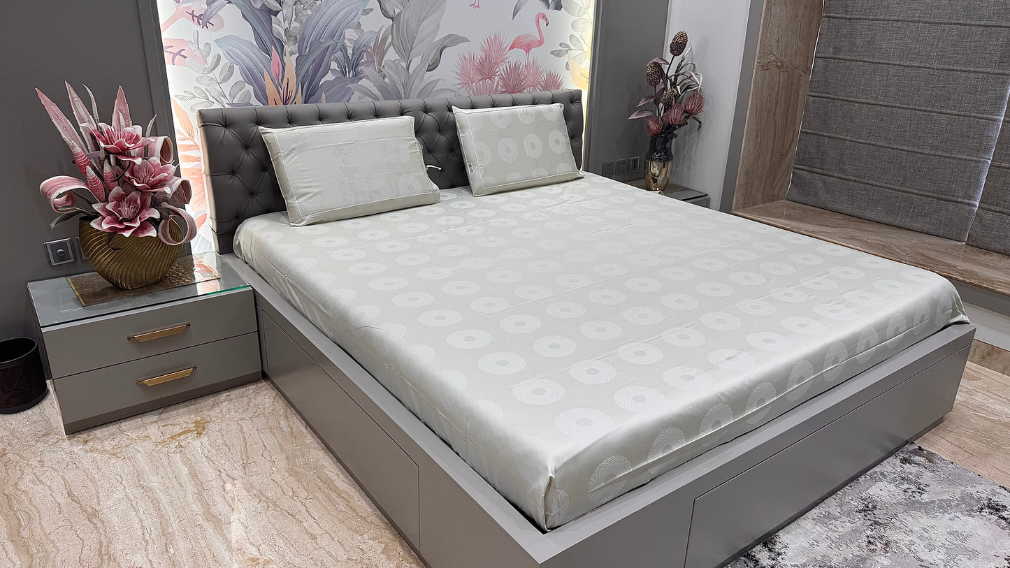 Premium 300TC Jacquard Geomertic Circle Print Bedsheet