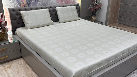 Premium 300TC Jacquard Geomertic Circle Print Bedsheet