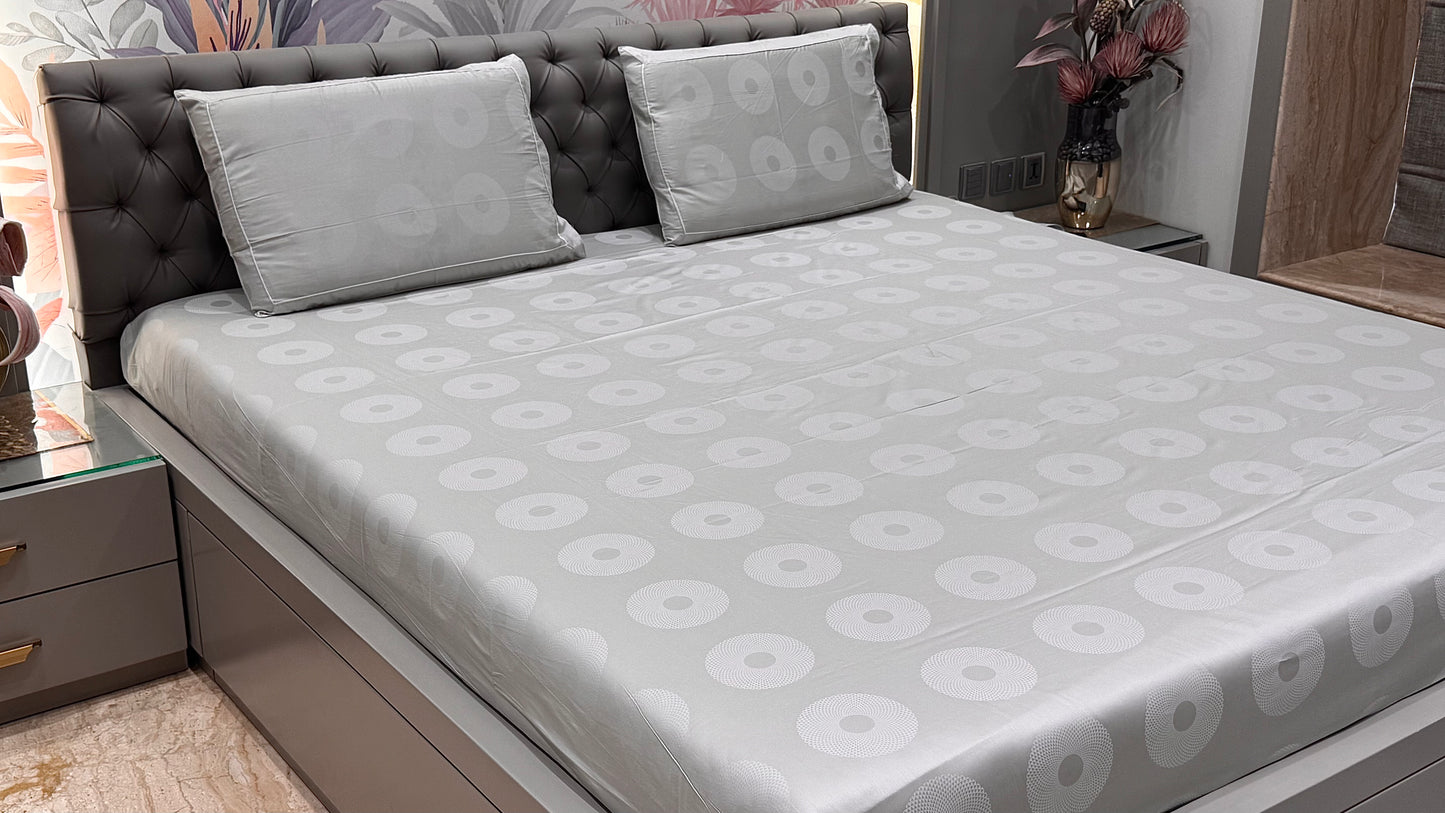 Premium 300TC Jacquard Geomertic Circle Print Bedsheet
