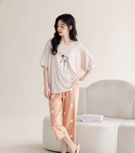Multicolor Hosiery Cotton Night Suit