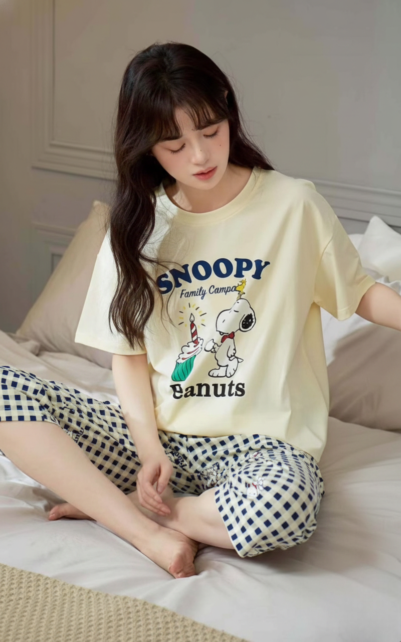 Yellow Hosiery Cotton Night Suit