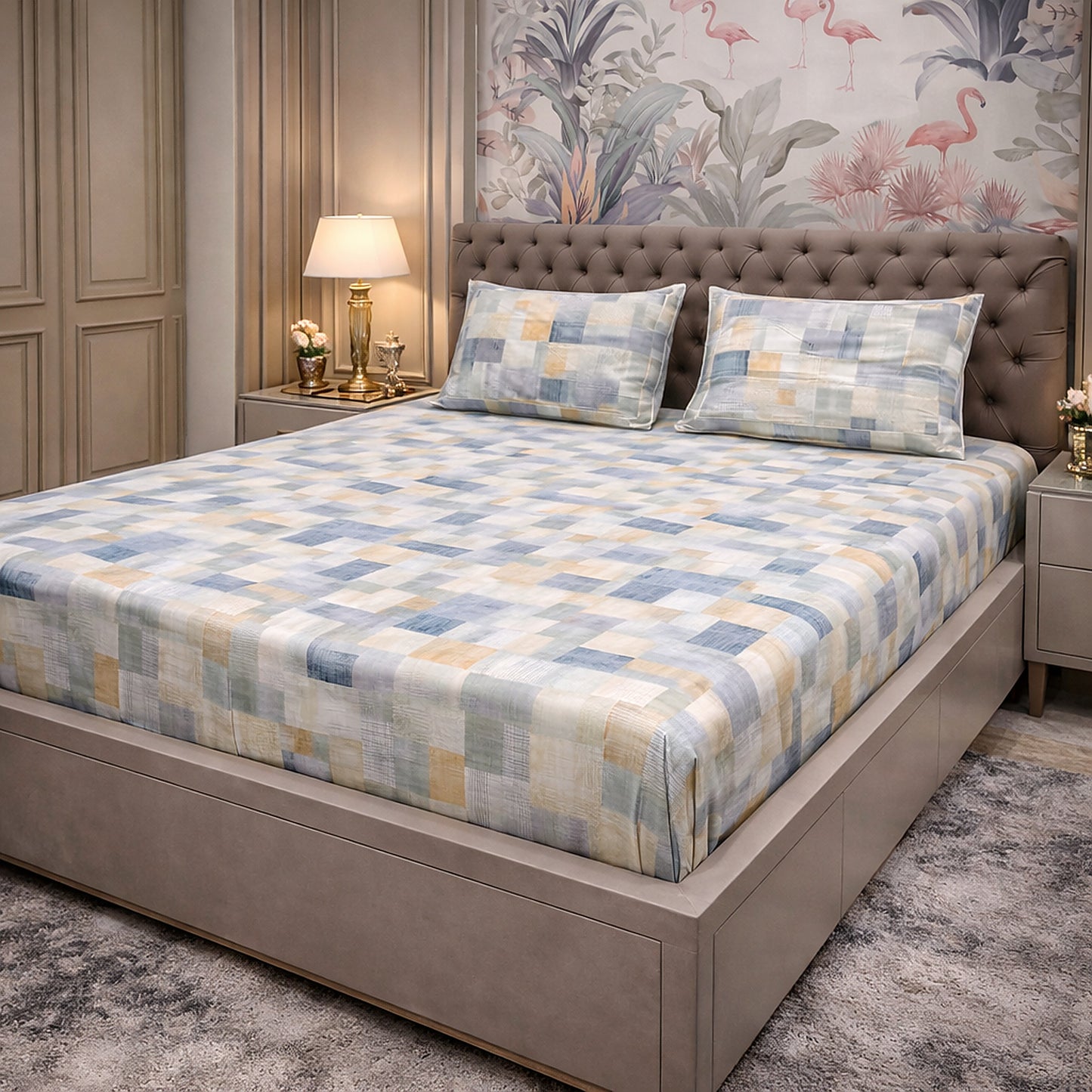 Pure Cotton Checks Export Quality Bedsheet