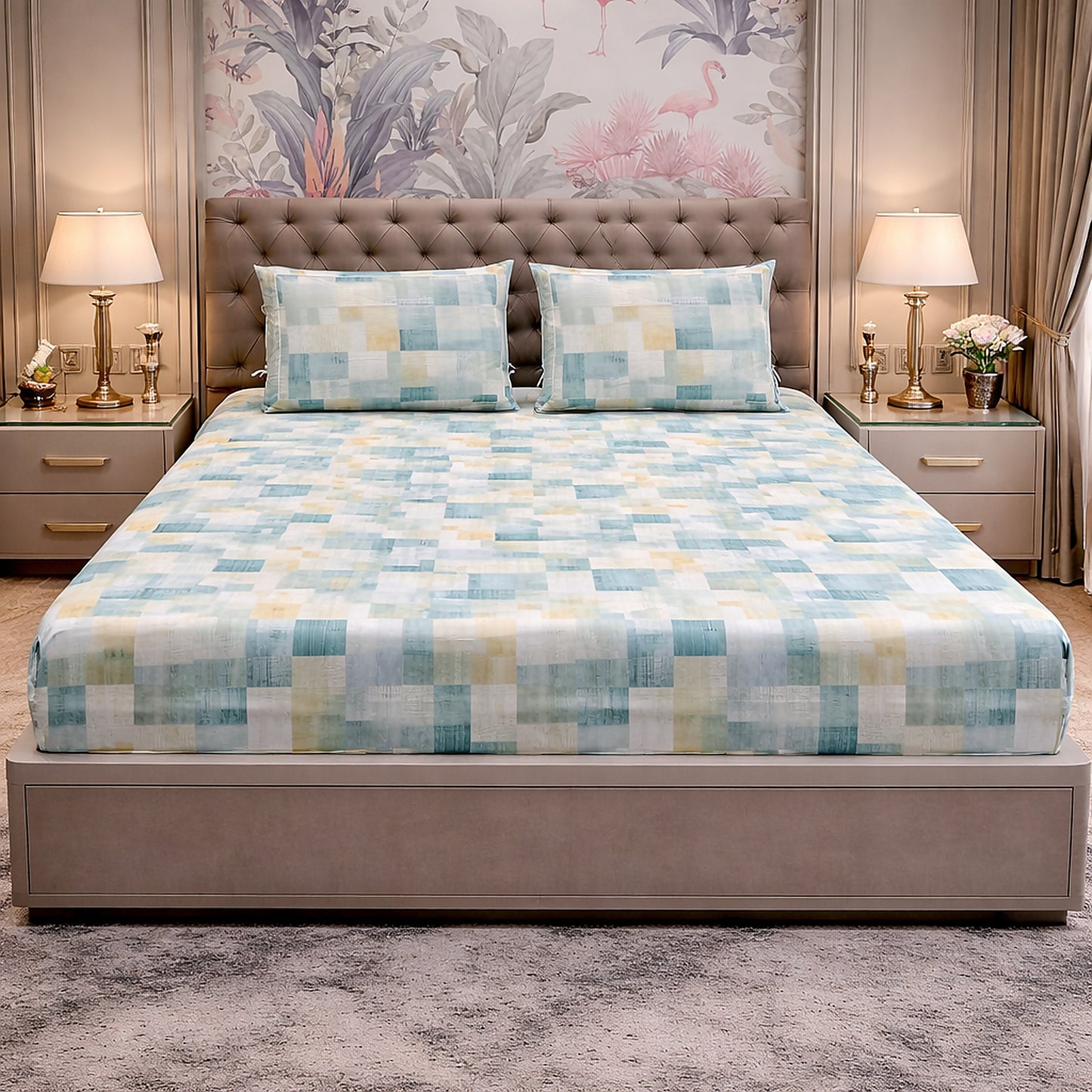 Pure Cotton Checks Export Quality Bedsheet