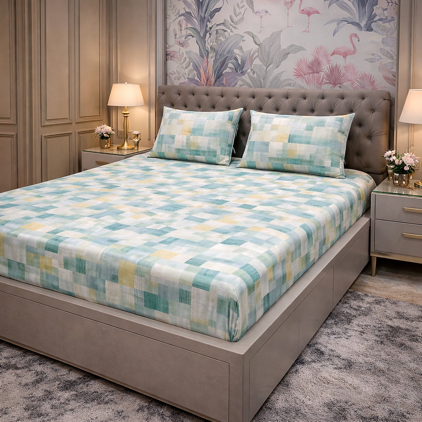 Pure Cotton Checks Export Quality Bedsheet