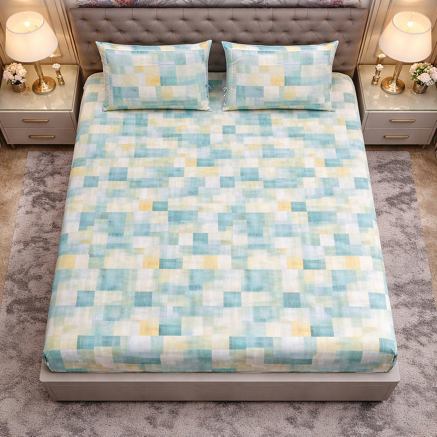 Pure Cotton Checks Export Quality Bedsheet