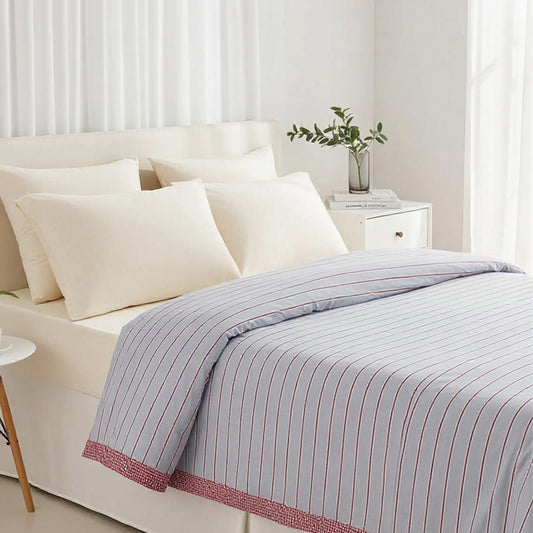 Grey colour Soft Pure Cotton Stripe AC Dohar