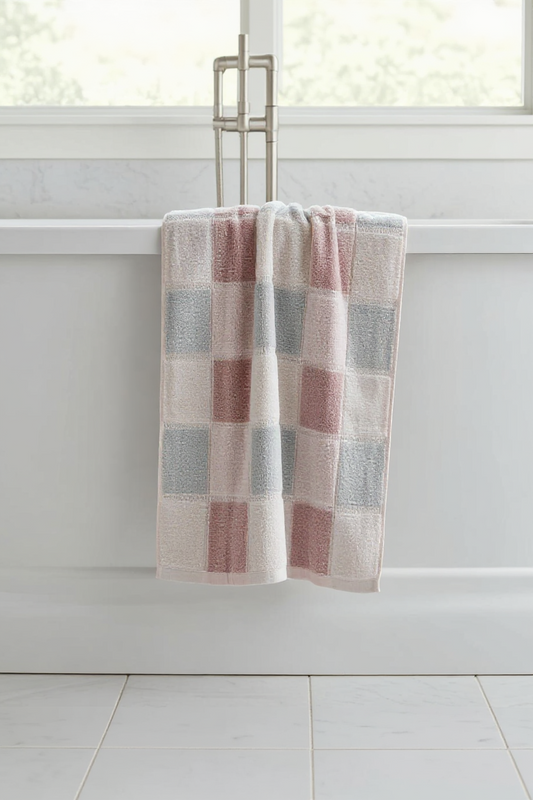 Imported Check Towel- Blue and Pink Colour  (PACK OF 2)