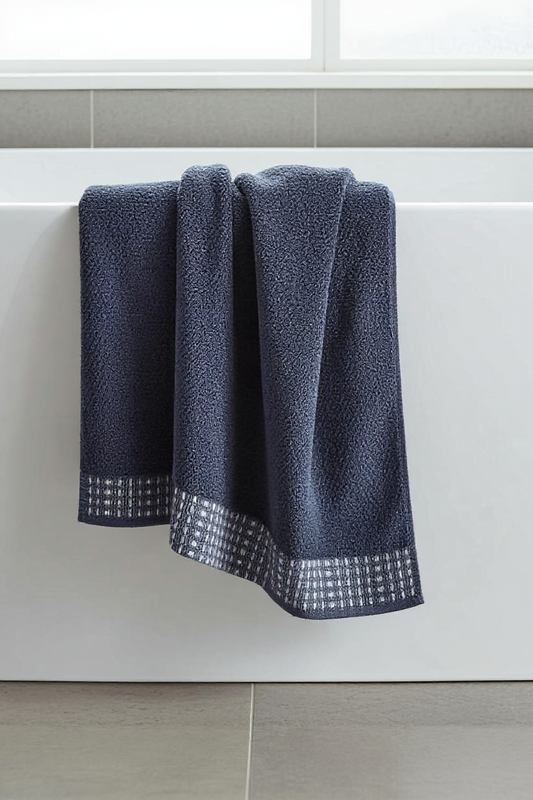 Imported Solid Check Colour border Towel (Pack of 2)