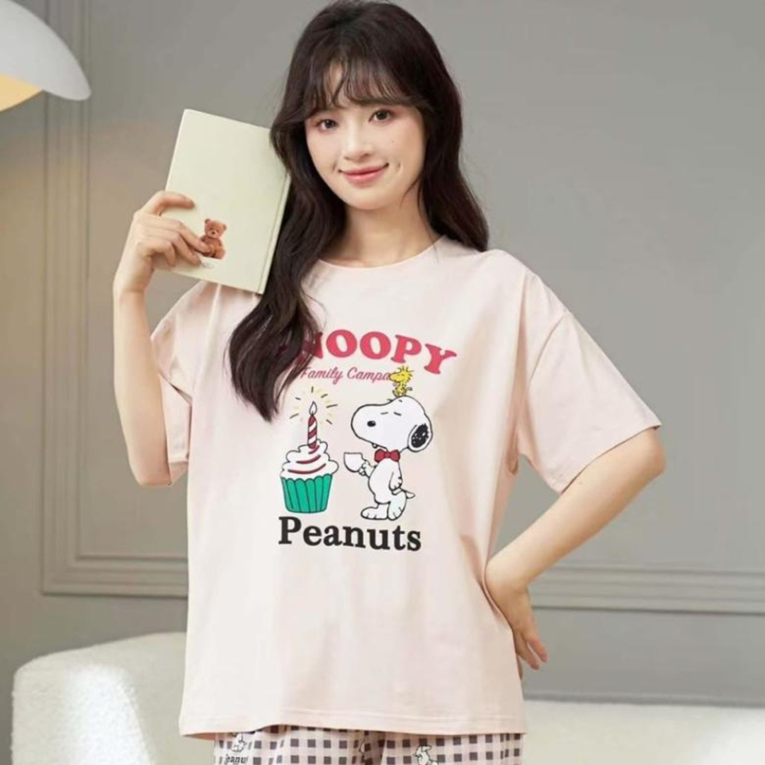 Peach Hosiery Cotton Night Suit