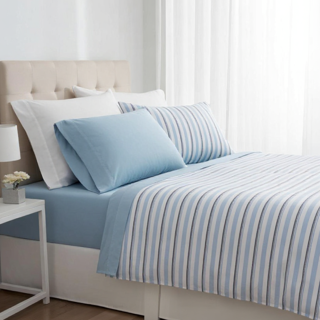 Light Blue Colour Soft Striped AC Dohar