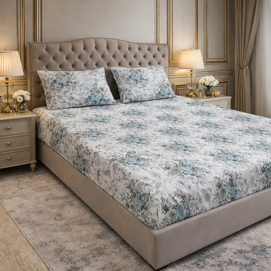 Pure Cotton Floral Print King Size Bedsheet