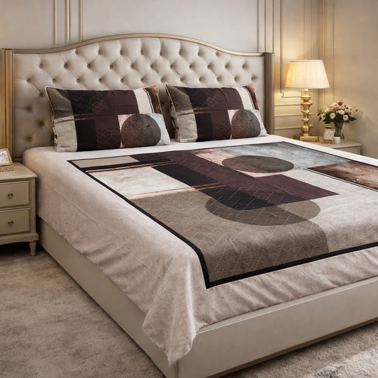 Pure Cotton Abstract Print Digital Bedsheet