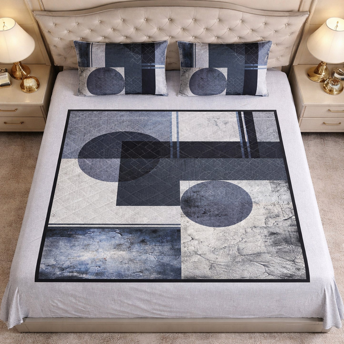 Pure Cotton Abstract Print Digital Bedsheet
