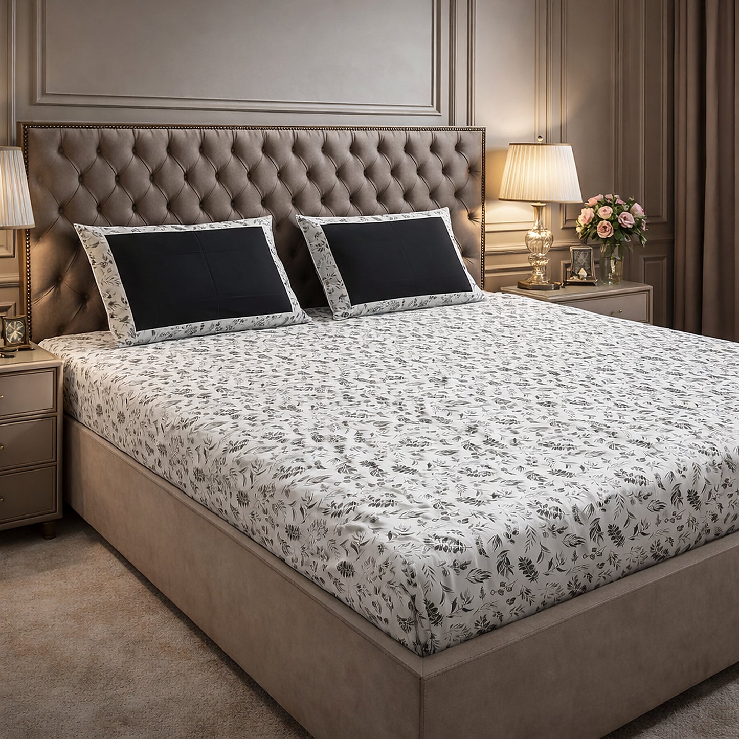 Floral Print Pure Cotton Printed Bedsheet