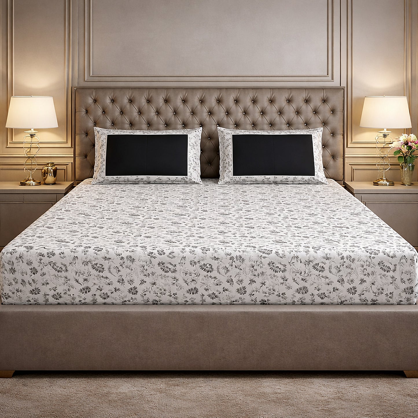 Floral Print Pure Cotton Printed Bedsheet