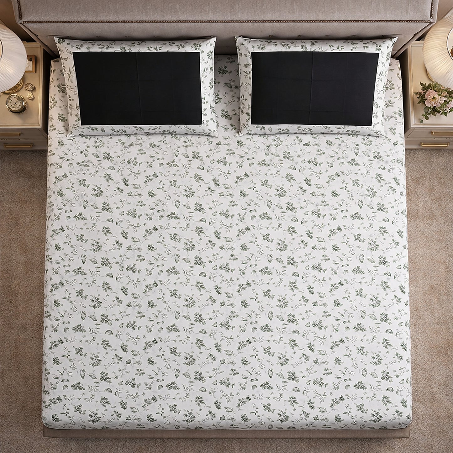 Floral Print Pure Cotton Printed Bedsheet