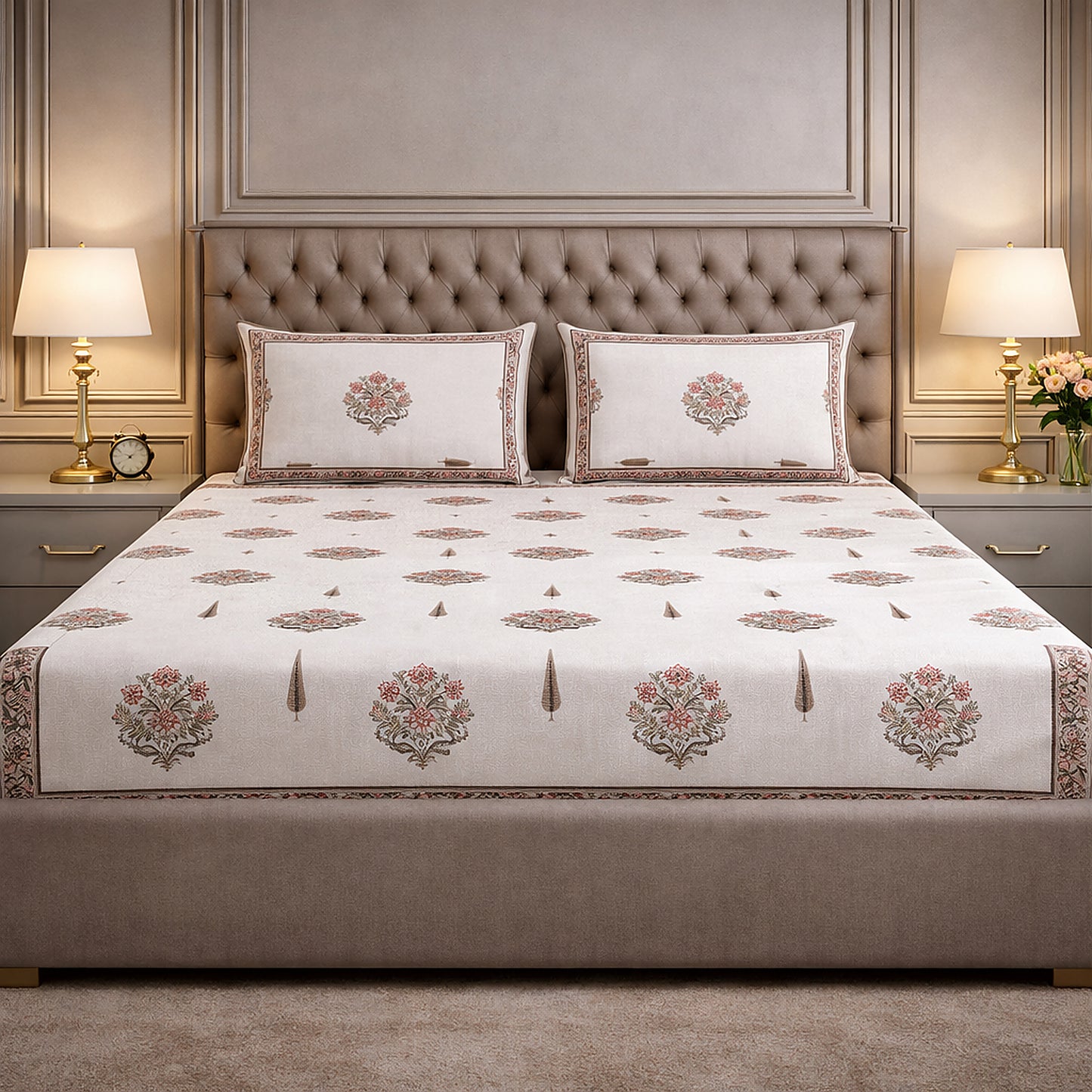 Pure Cotton Jaipuri Print Bedsheet