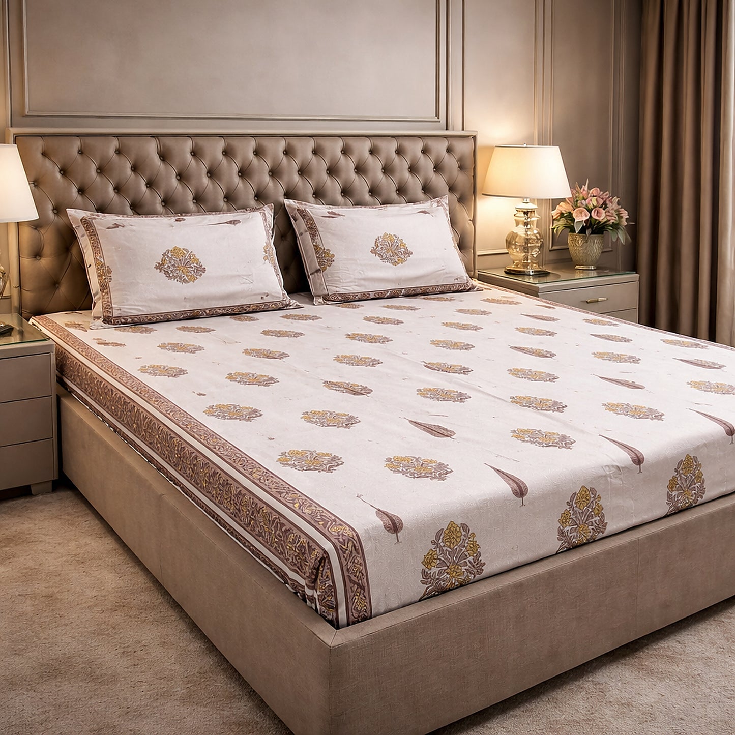 Pure Cotton Jaipuri Print Bedsheet