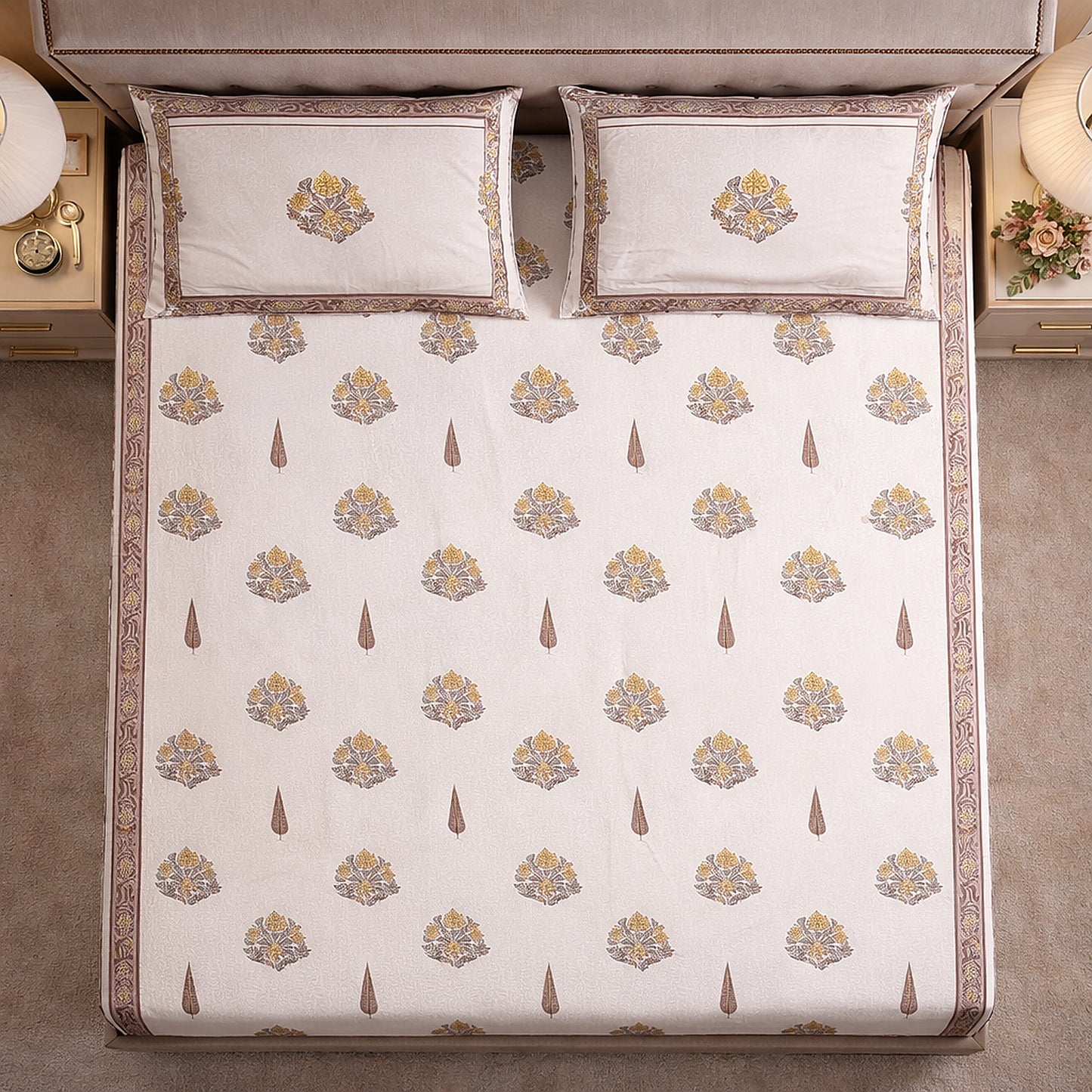 Pure Cotton Jaipuri Print Bedsheet