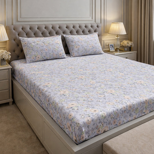 Pure Cotton King Size Floral Print Bedsheet