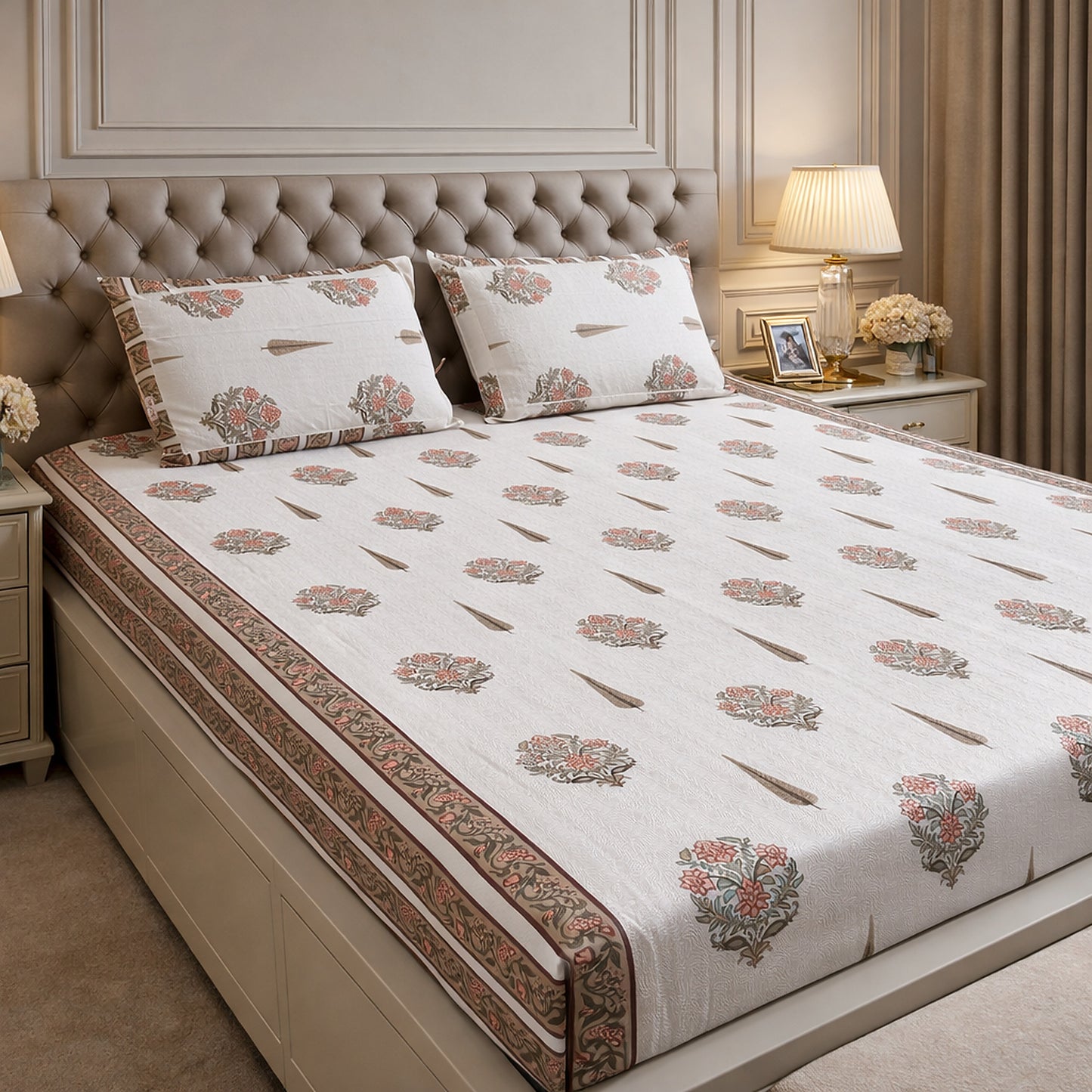 Pure Cotton Jaipuri Print Bedsheet