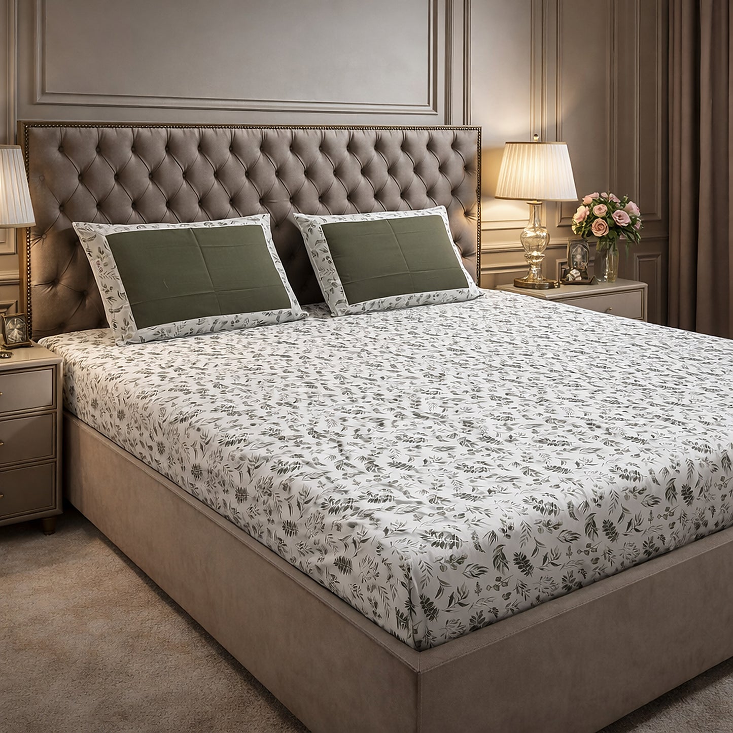 Floral Print Pure Cotton Printed Bedsheet