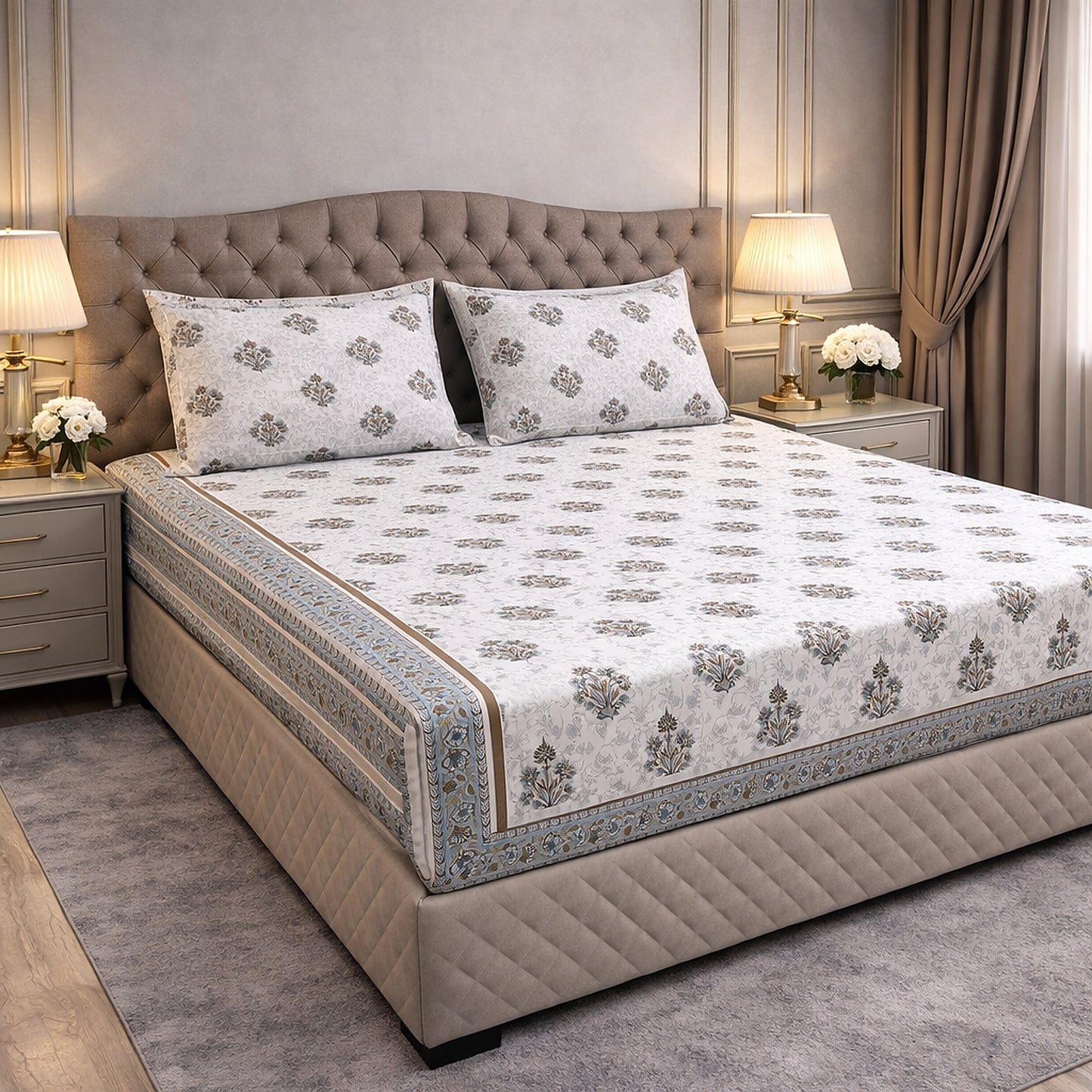 Pure Cotton Comfortable Jaipuri Print Bedsheet