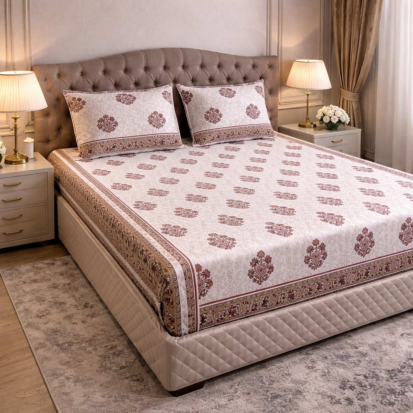 Pure Cotton Comfortable Jaipuri Print Bedsheet