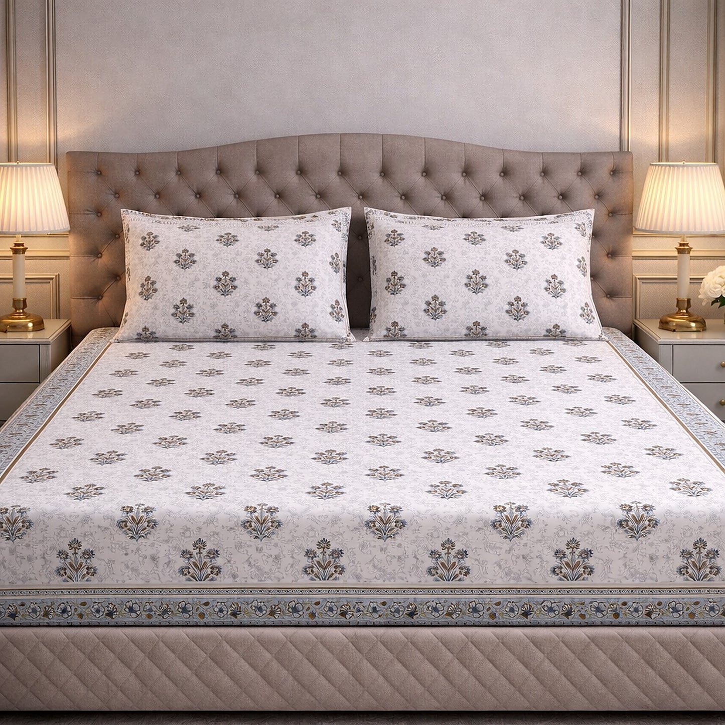 Pure Cotton Comfortable Jaipuri Print Bedsheet