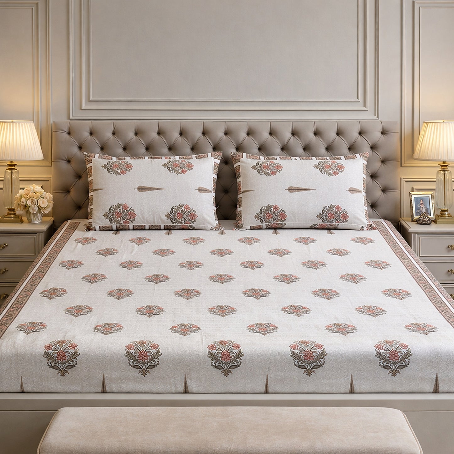 Pure Cotton Jaipuri Print Bedsheet