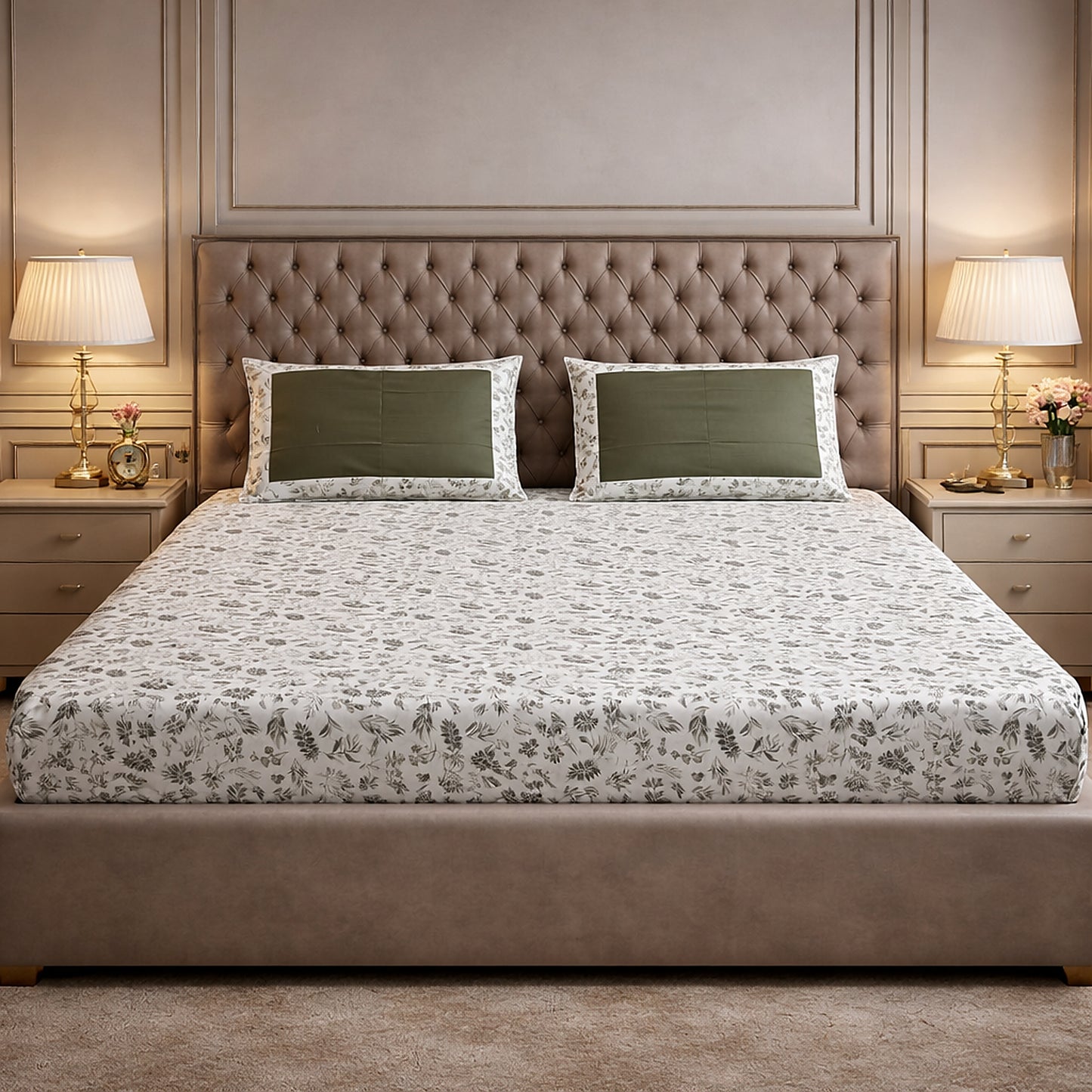 Floral Print Pure Cotton Printed Bedsheet