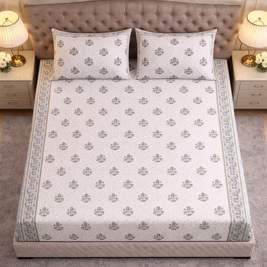 Pure Cotton Comfortable Jaipuri Print Bedsheet