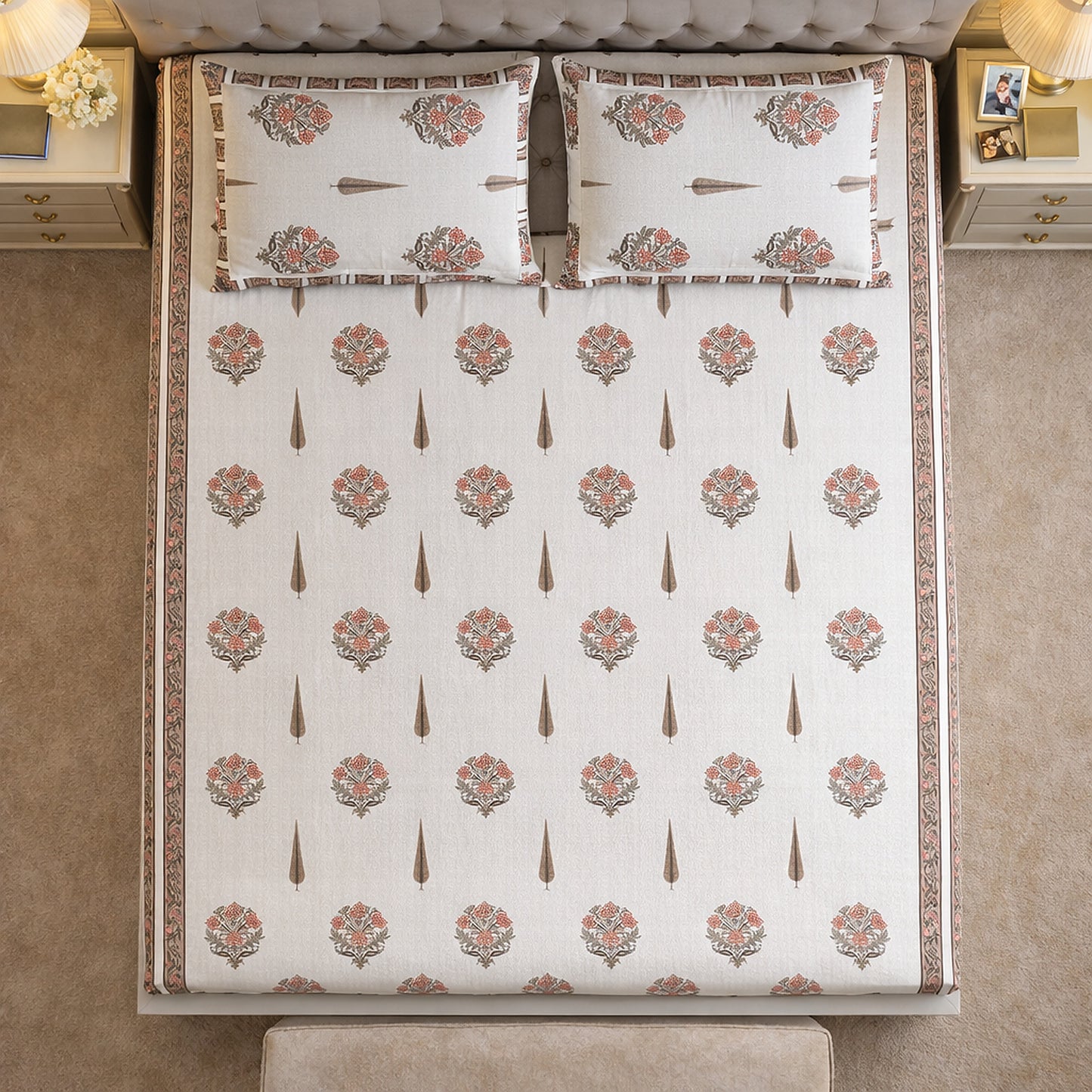 Pure Cotton Jaipuri Print Bedsheet