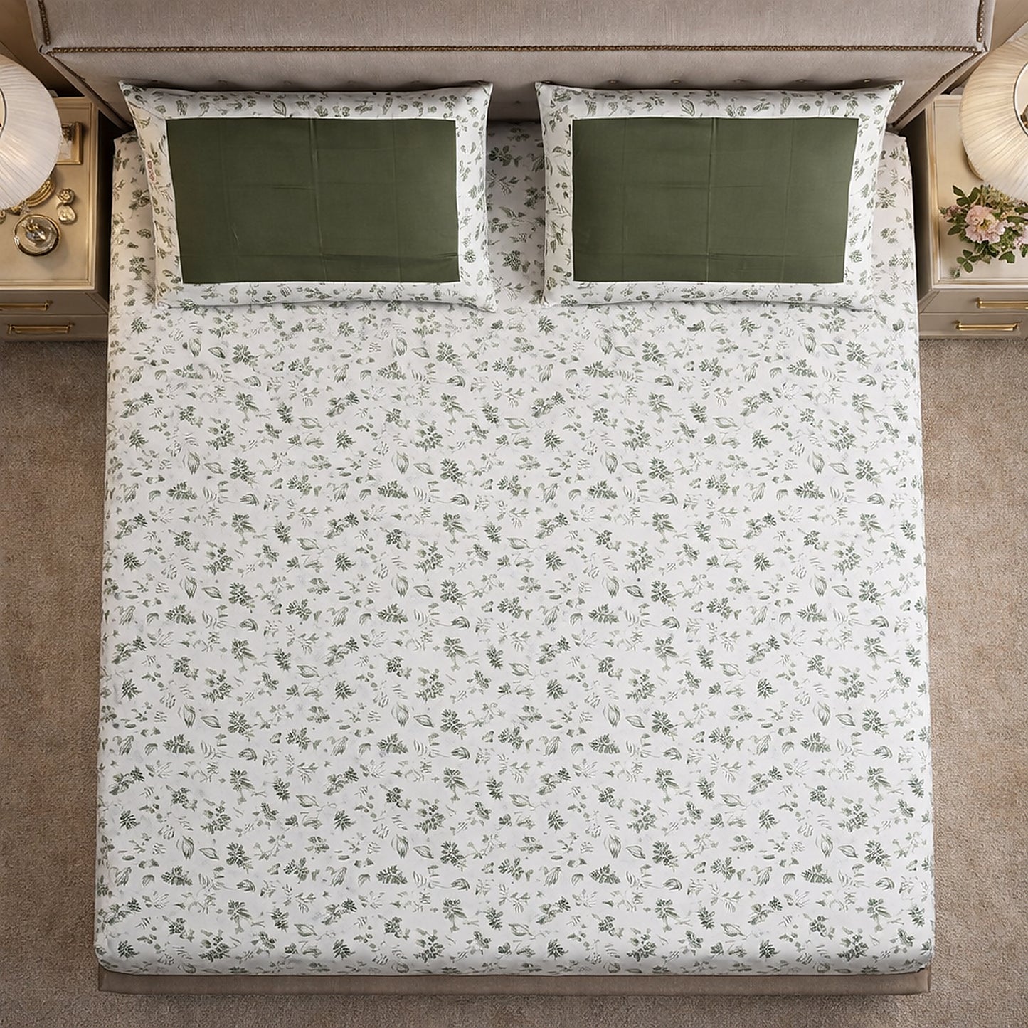 Floral Print Pure Cotton Printed Bedsheet